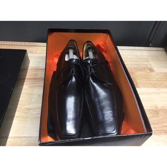 Magnanni Men 9.5 Oxfords Black Leather Lace Up Dress Shoes Spain Vintage main image 7